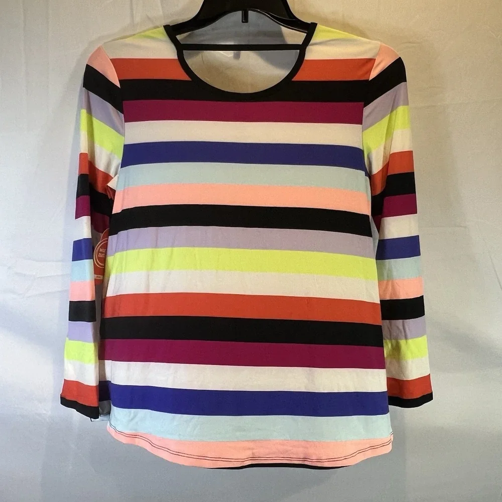 NWT Wonder Nation Girls XL Plus (14/16) Tshirt Tee‎ Bright Stripes Long Sleeve